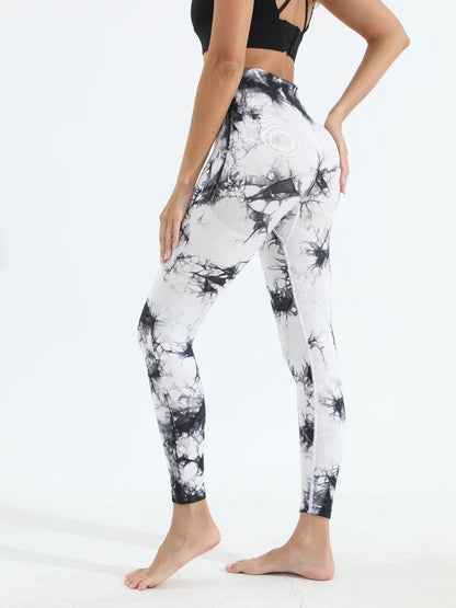 Women's Tie Dye Seamless Yoga Leggings High Waist Scrunch Butt Lifting Tights Soft&Stretchy Workout Skinny Pants