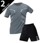2/6 Pack Plus Size Men's Quick-drying Short-sleeved Shorts Suit Men's Leisure Sports Running Fitness T-shirt Joker Shorts Teen