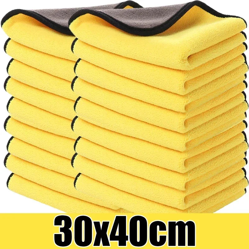 Chiffons en microfibre double face pour voiture, super absorbants, pour le lavage, le séchage, le nettoyage, les serviettes de détail automobile, les chiffons de nettoyage, outils