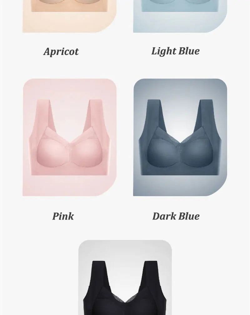 5PCS/Set Women Sexy Bras Full Cup Sports Top Soft Seamless Brassiere Lace Sexy Lingerie V Neck Intimates Underwear Plus Size Bra