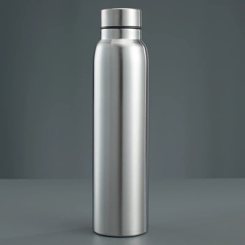 1pc 750ml/1000ml Stainless Steel Water Bottle, Large Capacity Portable Sports Bottles For Outdoor Camping Hiking Travel
