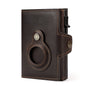 Anti-scan Magnet Credit Card Holder Wallet Genuine Leather Automatic Pop Out Aluminum Smart Wallets Luxury AirTag Purse Set