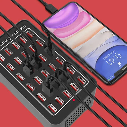 Chargeur USB 10 15 20 25 30 Ports HUB 150W Station de charge rapide universelle murale de bureau pour adaptateur secteur de téléphone portable