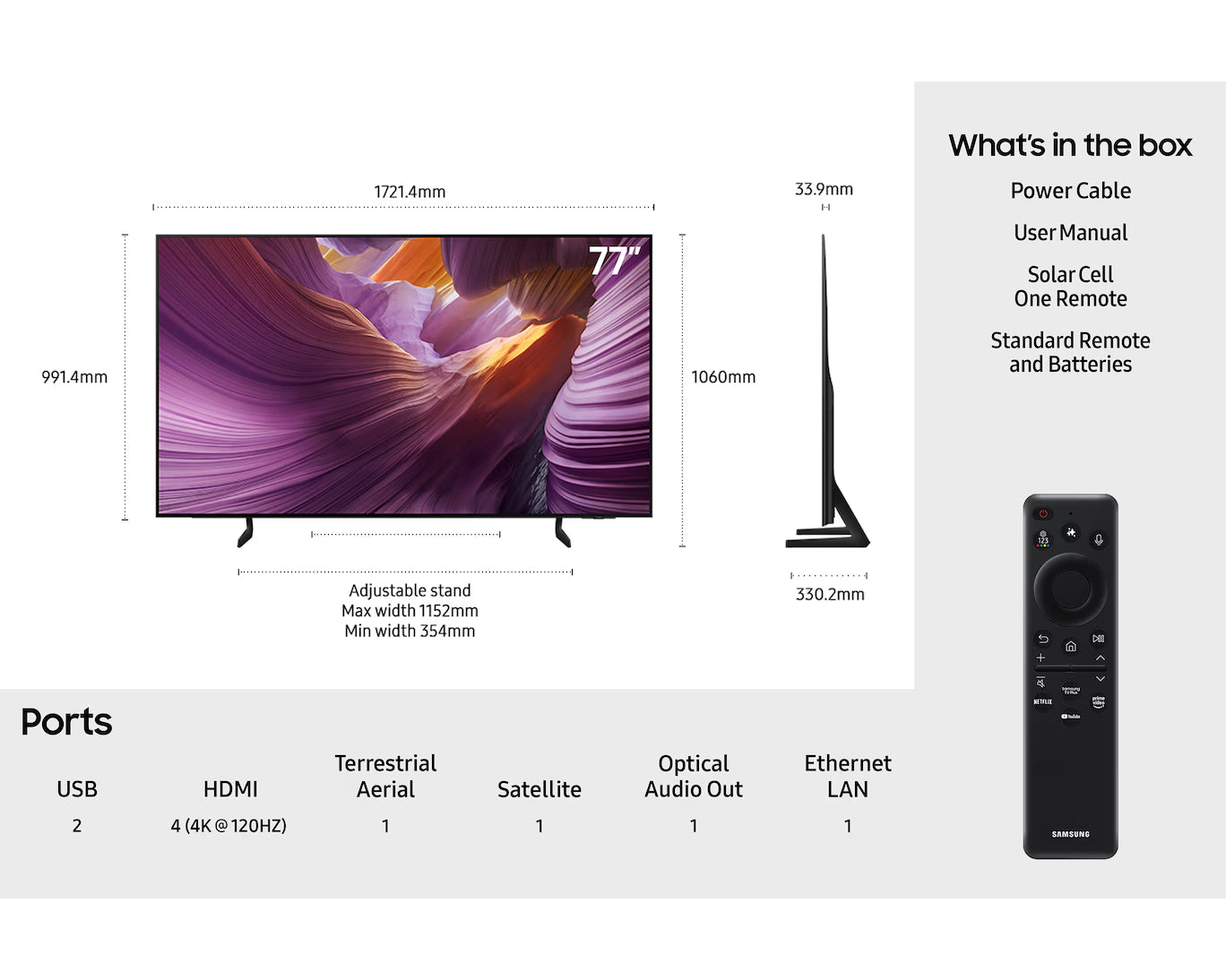 SAMSUNG QE77S85FAEXXU 77" 4K OLED Smart TV