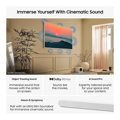 SAMSUNG The Frame Pro (2025) 65" Neo QLED 4K Art Mode Smart AI TV with Slim Fit Wall Mount - QE65LS03FW