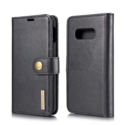 DG.MING Crazy Horse Texture Flip Detachable Magnetic Leather Case for Samsung Galaxy S10 E, with Holder & Card Slots & Wallet(Black)