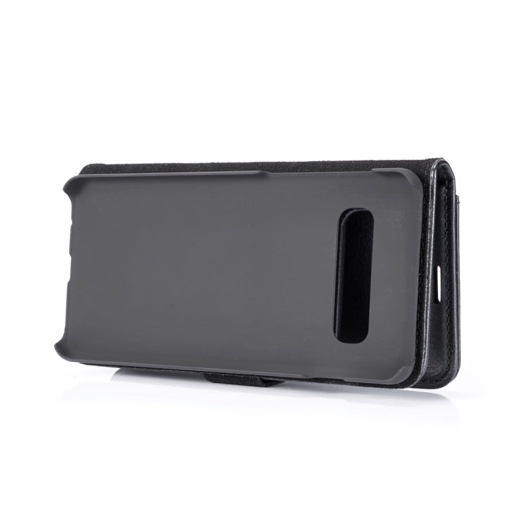 DG.MING Crazy Horse Texture Flip Detachable Magnetic Leather Case for Samsung Galaxy S10 Plus, with Holder & Card Slots & Wallet(Black)