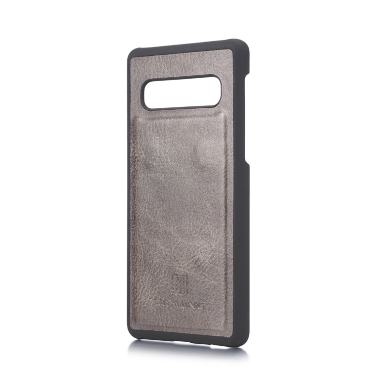 DG.MING Crazy Horse Texture Flip Detachable Magnetic Leather Case for Samsung Galaxy S10 Plus, with Holder & Card Slots & Wallet(Grey)