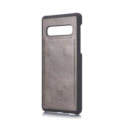 DG.MING Crazy Horse Texture Flip Detachable Magnetic Leather Case for Samsung Galaxy S10, with Holder & Card Slots & Wallet(Grey)