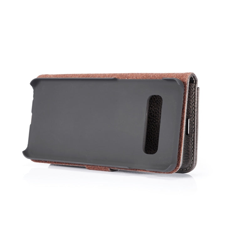 DG.MING Crazy Horse Texture Flip Detachable Magnetic Leather Case for Samsung Galaxy S10, with Holder & Card Slots & Wallet(Grey)