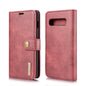 DG.MING Crazy Horse Texture Flip Detachable Magnetic Leather Case for Samsung Galaxy S10, with Holder & Card Slots & Wallet(Red)