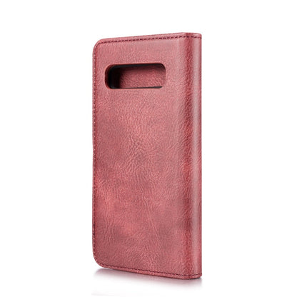 DG.MING Crazy Horse Texture Flip Detachable Magnetic Leather Case for Samsung Galaxy S10, with Holder & Card Slots & Wallet(Red)