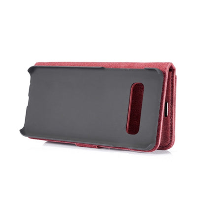 DG.MING Crazy Horse Texture Flip Detachable Magnetic Leather Case for Samsung Galaxy S10, with Holder & Card Slots & Wallet(Red)