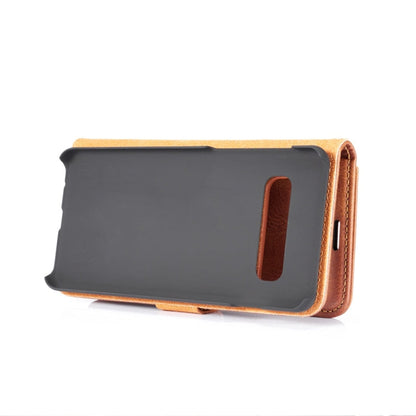 DG.MING Étui en cuir amovible magnétique à rabat texturé Crazy Horse pour Samsung Galaxy S10, avec support, fentes pour cartes et portefeuille (marron)