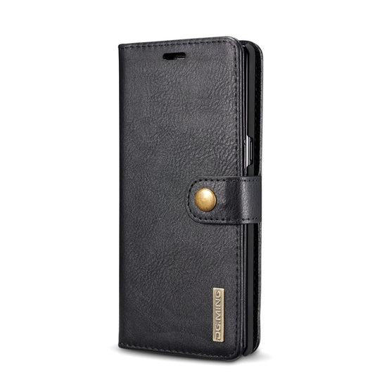DG.MING pour Samsung Galaxy Note 8 Étui de protection magnétique amovible avec rabat horizontal, texture Crazy Horse, support et fentes pour cartes et portefeuille (Noir)