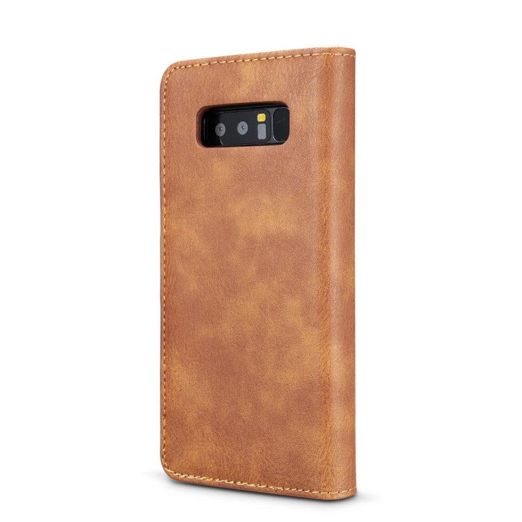 DG.MING for Galaxy Note 8 Crazy Horse Texture Horizontal Flip Detachable Magnetic Protective Case with Holder & Card Slots & Wallet (Brown)