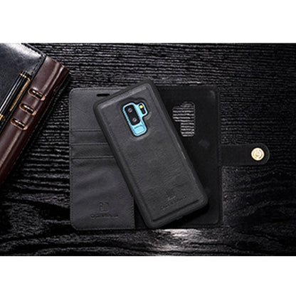 DG.MING for Galaxy S9+ Crazy Horse Texture Horizontal Flip Detachable Magnetic Protective Case with Holder & Card Slots & Wallet(Black)