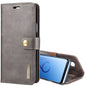 DG.MING for Galaxy S9+ Crazy Horse Texture Horizontal Flip Detachable Magnetic Protective Case with Holder & Card Slots & Wallet(Grey)