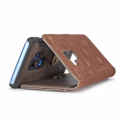 DG.MING for Galaxy S9+ Crazy Horse Texture Horizontal Flip Detachable Magnetic Protective Case with Holder & Card Slots & Wallet(Grey)