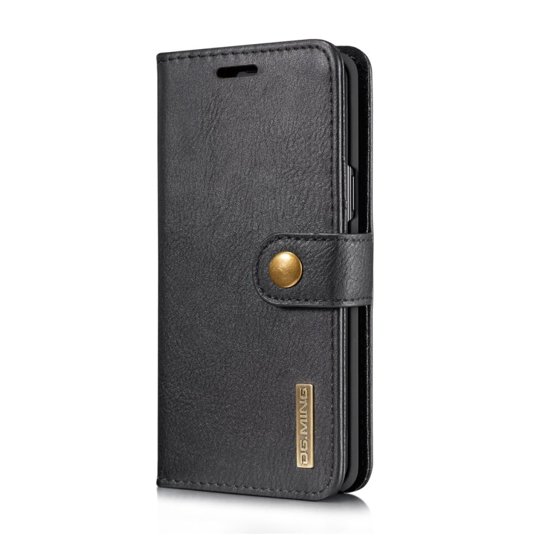 DG.MING for Galaxy S9 Crazy Horse Texture Horizontal Flip Detachable Magnetic Protective Case with Holder & Card Slots & Wallet(Black)