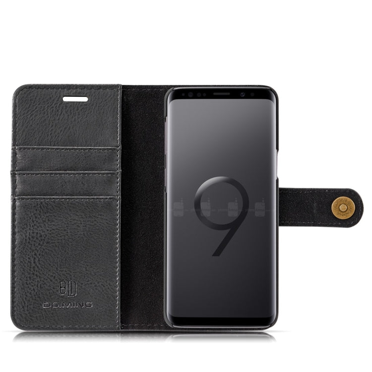 DG.MING for Galaxy S9 Crazy Horse Texture Horizontal Flip Detachable Magnetic Protective Case with Holder & Card Slots & Wallet(Black)