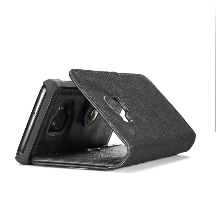DG.MING for Galaxy S9 Crazy Horse Texture Horizontal Flip Detachable Magnetic Protective Case with Holder & Card Slots & Wallet(Black)