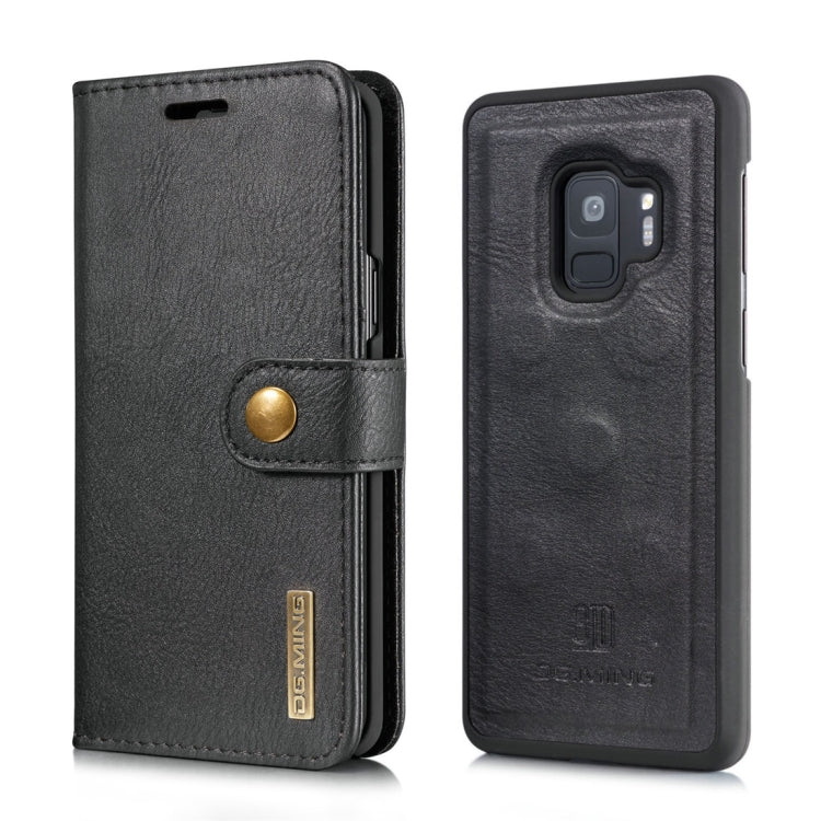 DG.MING for Galaxy S9 Crazy Horse Texture Horizontal Flip Detachable Magnetic Protective Case with Holder & Card Slots & Wallet(Black)
