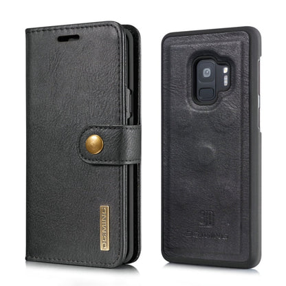 DG.MING for Galaxy S9 Crazy Horse Texture Horizontal Flip Detachable Magnetic Protective Case with Holder & Card Slots & Wallet(Black)