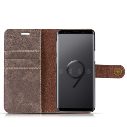 DG.MING for Galaxy S9 Crazy Horse Texture Horizontal Flip Detachable Magnetic Protective Case with Holder & Card Slots & Wallet(Grey)