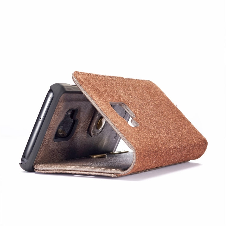 DG.MING for Galaxy S9 Crazy Horse Texture Horizontal Flip Detachable Magnetic Protective Case with Holder & Card Slots & Wallet(Grey)