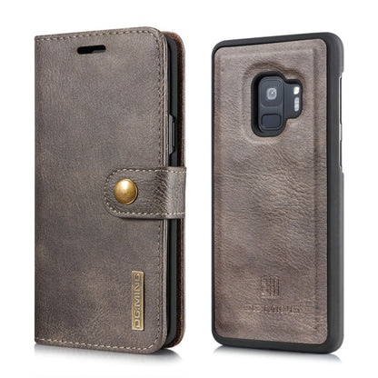 DG.MING for Galaxy S9 Crazy Horse Texture Horizontal Flip Detachable Magnetic Protective Case with Holder & Card Slots & Wallet(Grey)