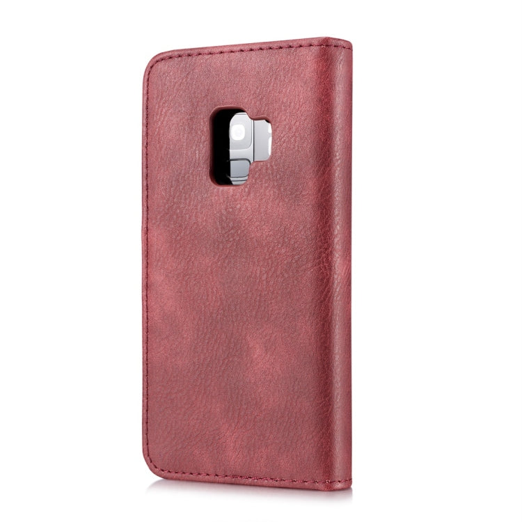 DG.MING for Galaxy S9 Crazy Horse Texture Horizontal Flip Detachable Magnetic Protective Case with Holder & Card Slots & Wallet(Red)
