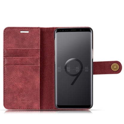 DG.MING for Galaxy S9 Crazy Horse Texture Horizontal Flip Detachable Magnetic Protective Case with Holder & Card Slots & Wallet(Red)