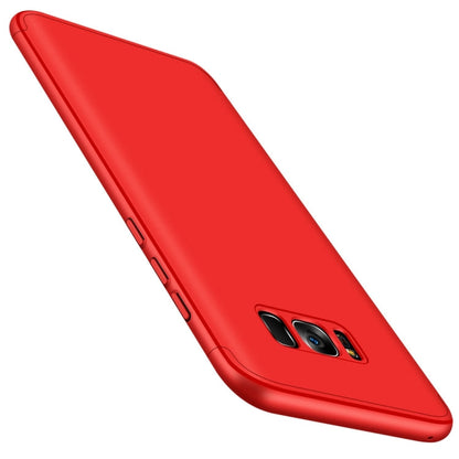 GKK for Galaxy S8 PC Three - paragraph Shield 360 Degrees Full Coverage Protective Case Back Cover(Red)