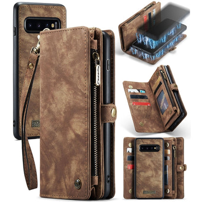 Pour Samsung Galaxy S10 Étui portefeuille détachable multifonctionnel en cuir CaseMe-008 (marron)