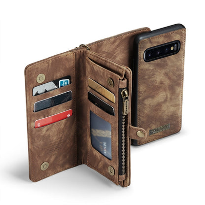 Pour Samsung Galaxy S10 Étui portefeuille détachable multifonctionnel en cuir CaseMe-008 (marron)