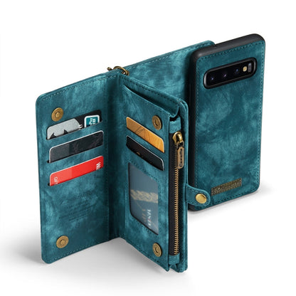 Pour Samsung Galaxy S10+ Étui de Téléphone en Cuir Multifonctionnel Détachable CaseMe-008 (Bleu)