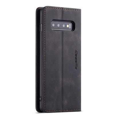 CaseMe-013 Multifunctional Retro Frosted Horizontal Flip Leather Case for Galaxy S10 Plus, with Card Slot & Holder & Wallet (Black)