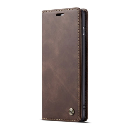 Coque en cuir à rabat horizontal dépoli rétro multifonctionnel CaseMe-013 pour Galaxy S10 Plus, avec fente pour cartes, support et portefeuille (Café)