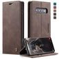 Coque en cuir à rabat horizontal dépoli rétro multifonctionnel CaseMe-013 pour Galaxy S10 Plus, avec fente pour cartes, support et portefeuille (Café)