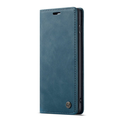 Étui en cuir à rabat horizontal dépoli rétro multifonction CaseMe-013 pour Galaxy S10 Plus, avec fente pour carte, support et portefeuille (bleu)