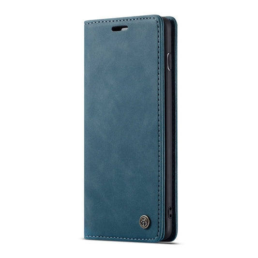Étui en cuir à rabat horizontal dépoli rétro multifonction CaseMe-013 pour Galaxy S10 Plus, avec fente pour carte, support et portefeuille (bleu)