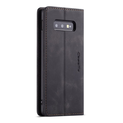 CaseMe-013 Multifunctional Retro Frosted Horizontal Flip Leather Case for Galaxy S10 E, with Card Slot & Holder & Wallet (Black)
