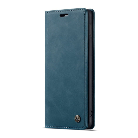Étui en cuir rétro multifonctionnel CaseMe-013 à rabat horizontal dépoli pour Galaxy S10 E, avec fente pour cartes, support et portefeuille (Bleu)