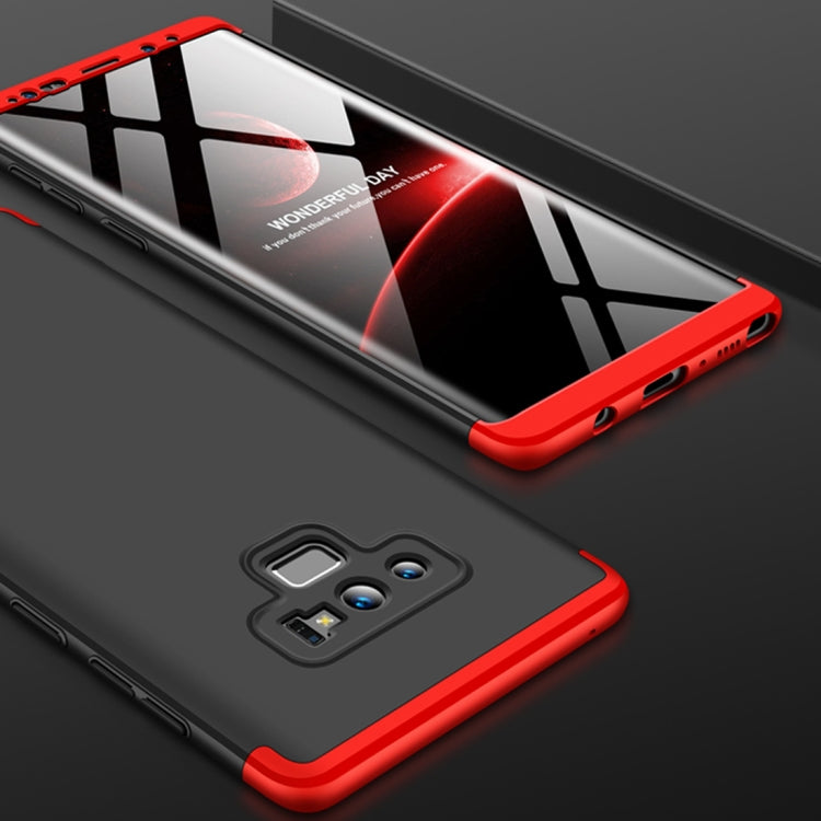 Coque GKK trois parties, couverture complète en PC pour Galaxy Note9 (Noir+Rouge)
