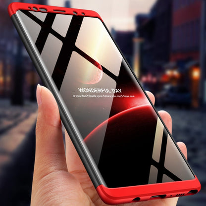 Coque GKK trois parties, couverture complète en PC pour Galaxy Note9 (Noir+Rouge)