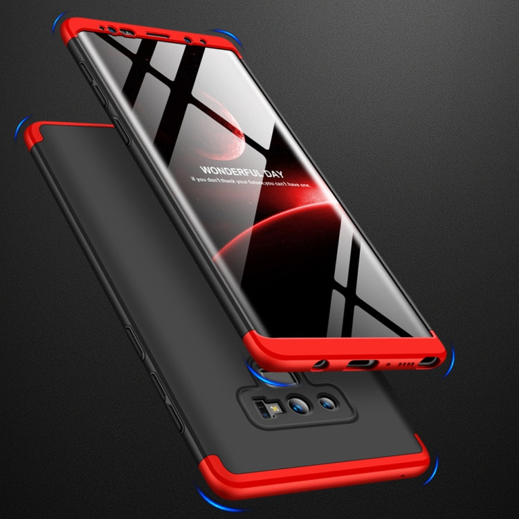 Coque GKK trois parties, couverture complète en PC pour Galaxy Note9 (Noir+Rouge)