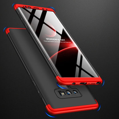 Coque GKK trois parties, couverture complète en PC pour Galaxy Note9 (Noir+Rouge)