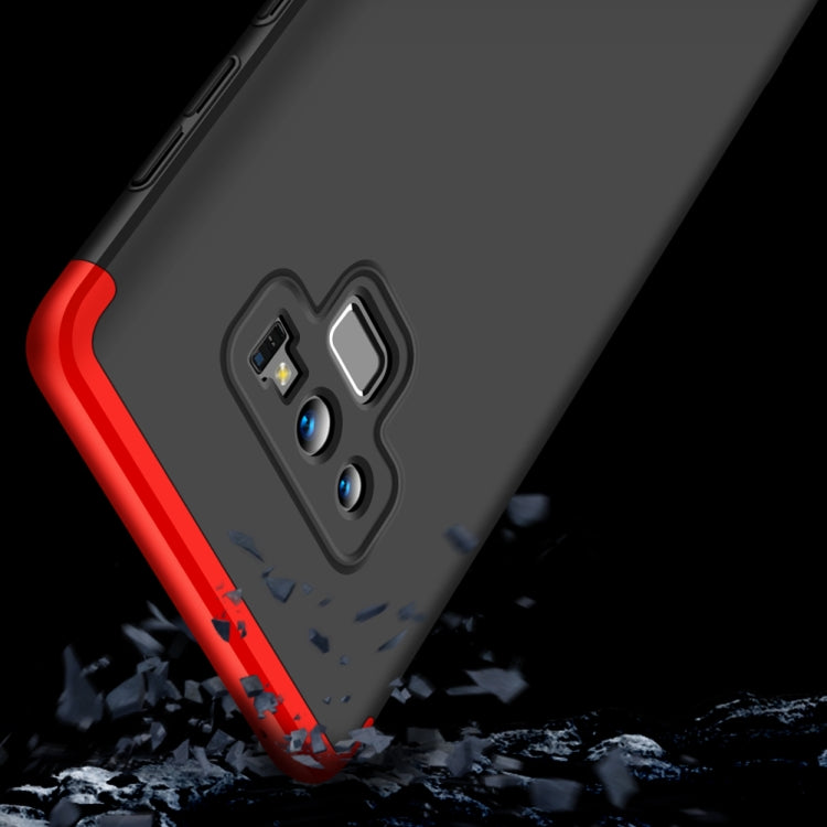 Coque GKK trois parties, couverture complète en PC pour Galaxy Note9 (Noir+Rouge)