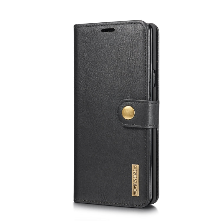DG.MING Étui en cuir magnétique détachable à rabat avec texture Crazy Horse pour Galaxy Note 9, avec support, fentes pour cartes et portefeuille (noir)